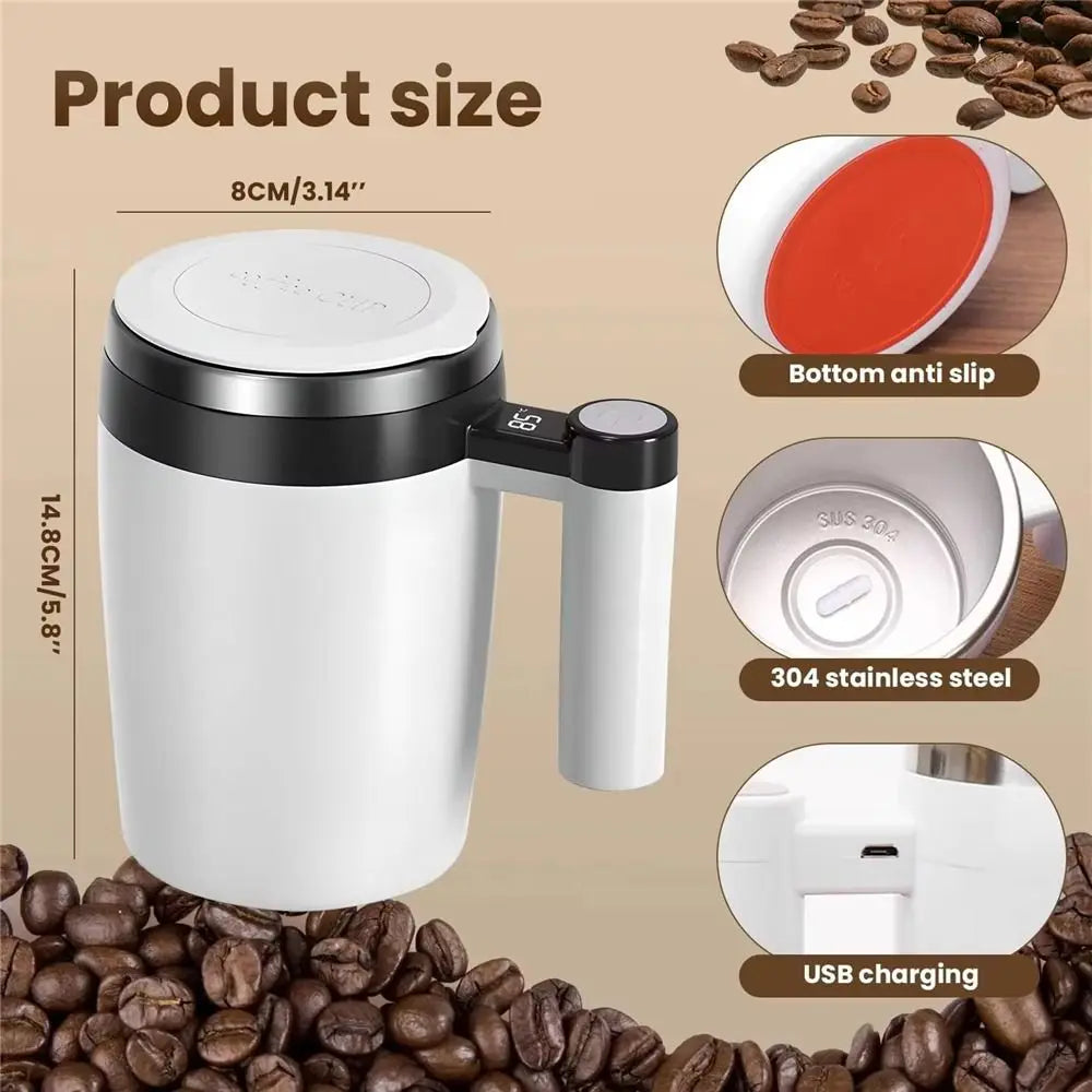 Electric Self-Stirring Mug 380ml LCD Display USB Rechargeable