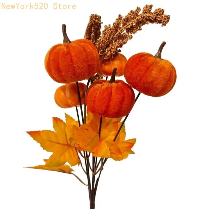 Fall Harvest Pumpkin Bouquet Foam Fleece Seasonal Decor