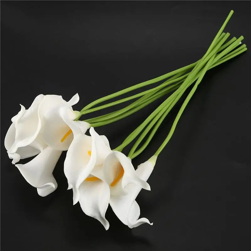 30-Head White Calla Lily Bridal Bouquet – Latex Real Touch