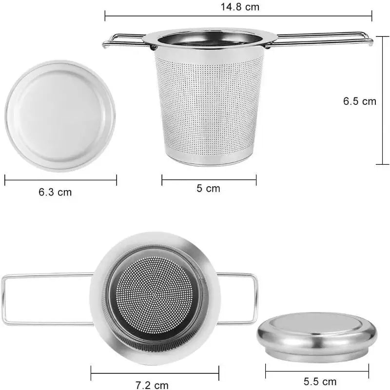 Stainless Steel Mesh Tea Infuser with Lid – Loose Leaf Strainer