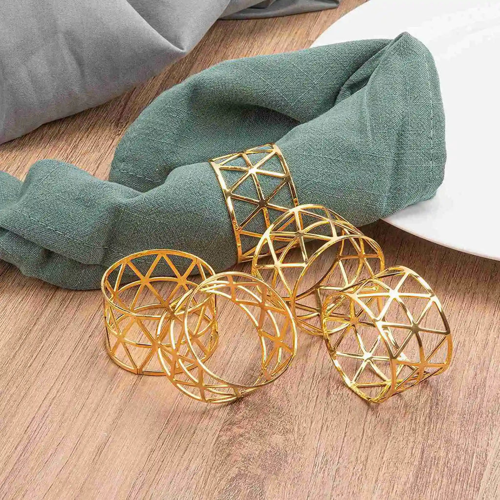 32-Pack Gold Round Mesh Metal Napkin Rings – Weddings & Parties
