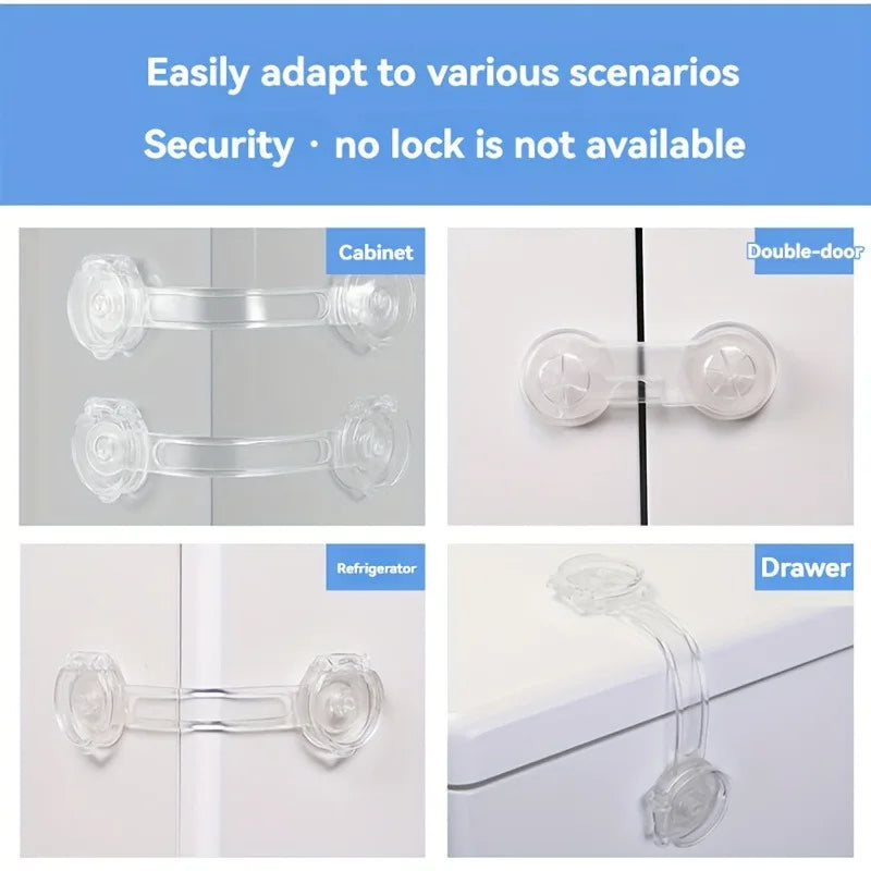 4-Pack Drawer Safety Belt Locks – Cabinet & Fridge Security