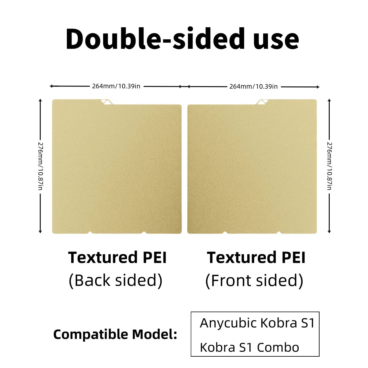 BEGRINT PEI Build Plate 264x276mm – Anycubic Kobra S1