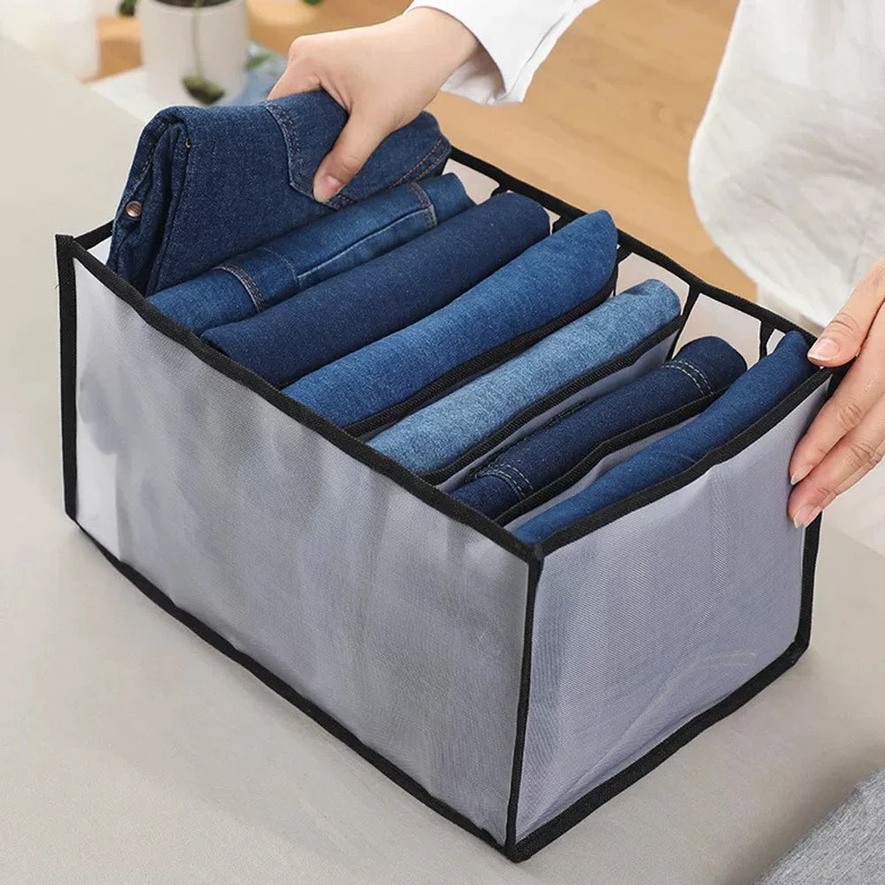 KindFuny 9/7 Grid Foldable Closet Pants & Clothes Organizer
