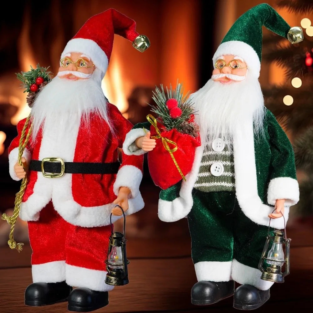 13-Inch Standing Santa Claus Soft Velvet Christmas Decoration
