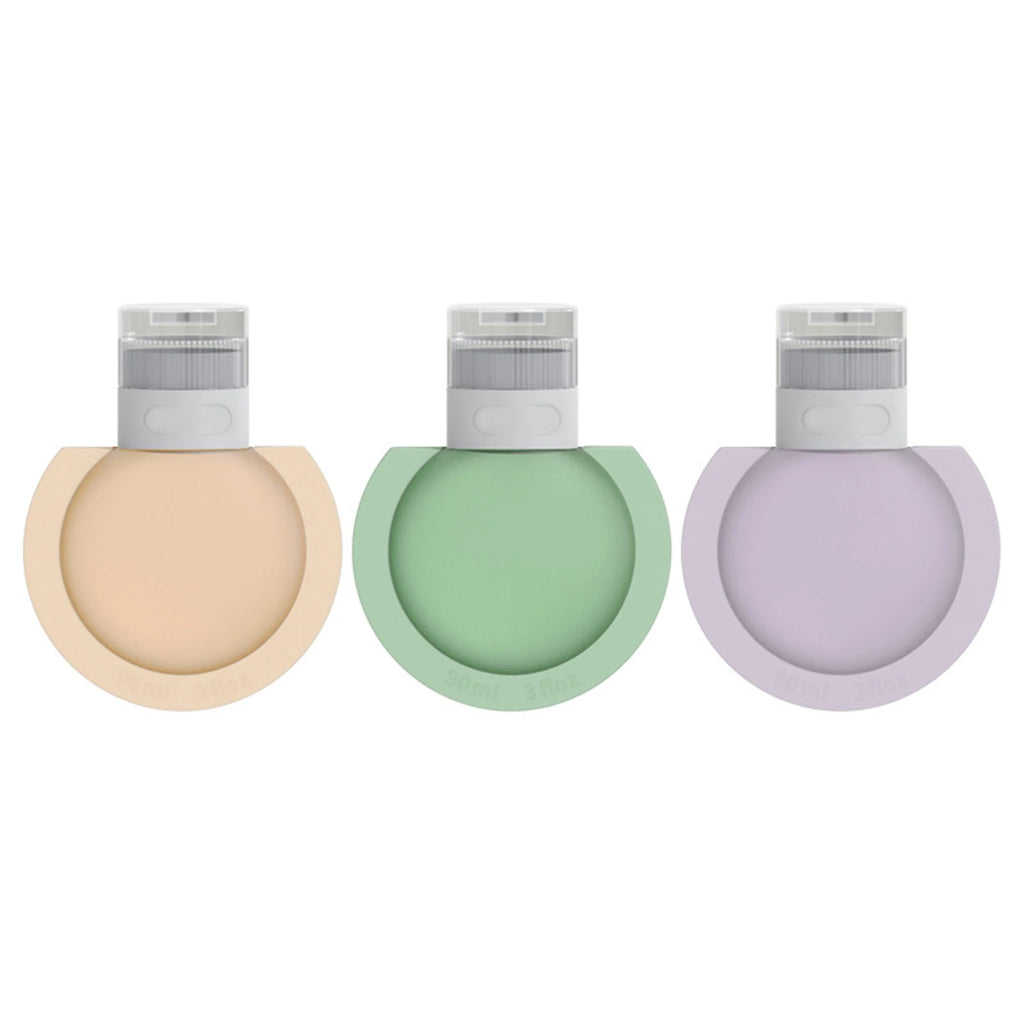 Silicone Travel Bottles 3-Pack – Refillable Leak-Proof Dispensers