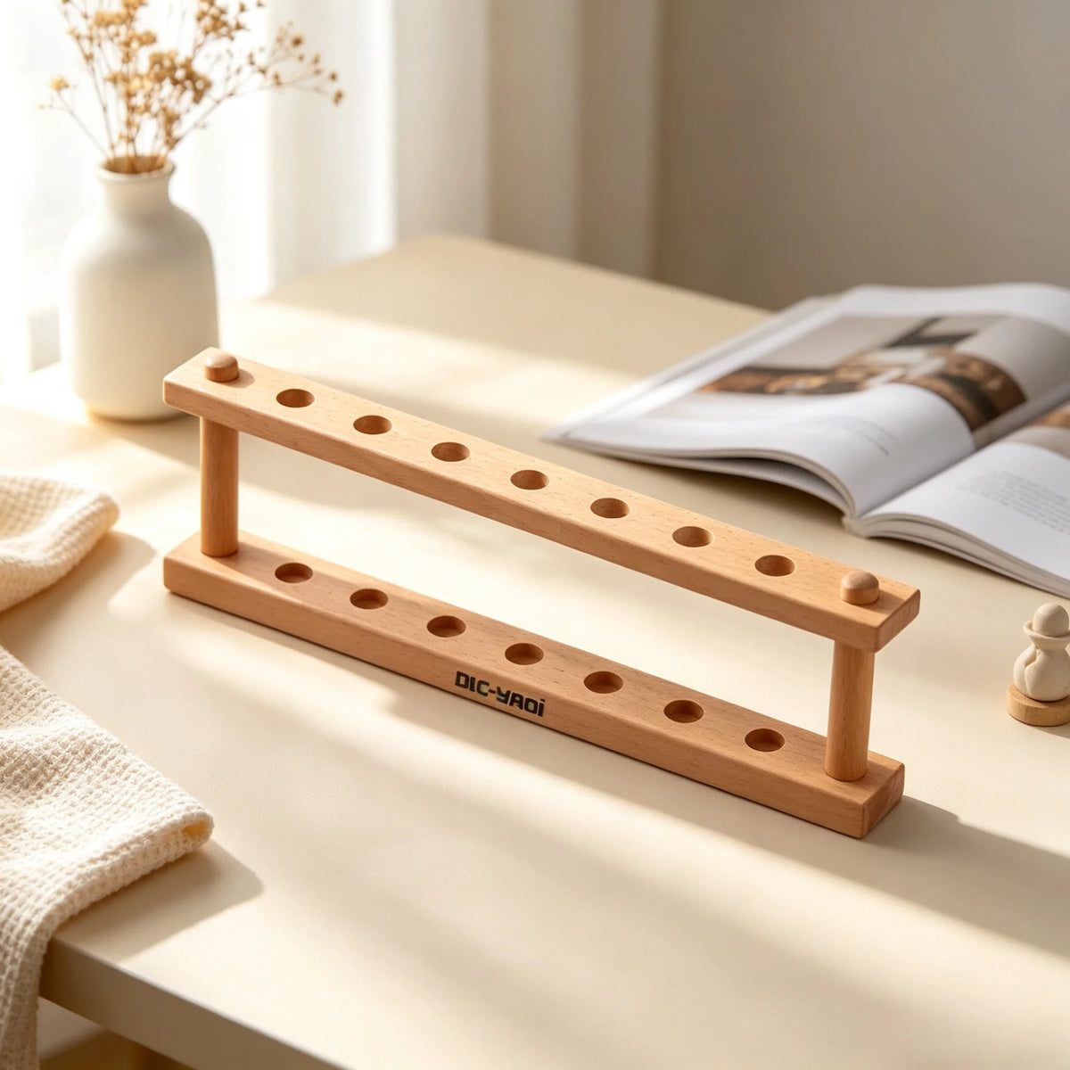 YAQi Beech Wood Safety Razor & Shaving Brush Holder Stand