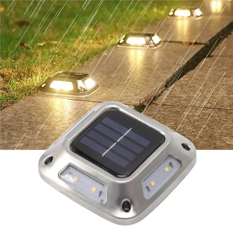 2-Pack LED Solar Ground Lights – Waterproof Outdoor Garden Lamps