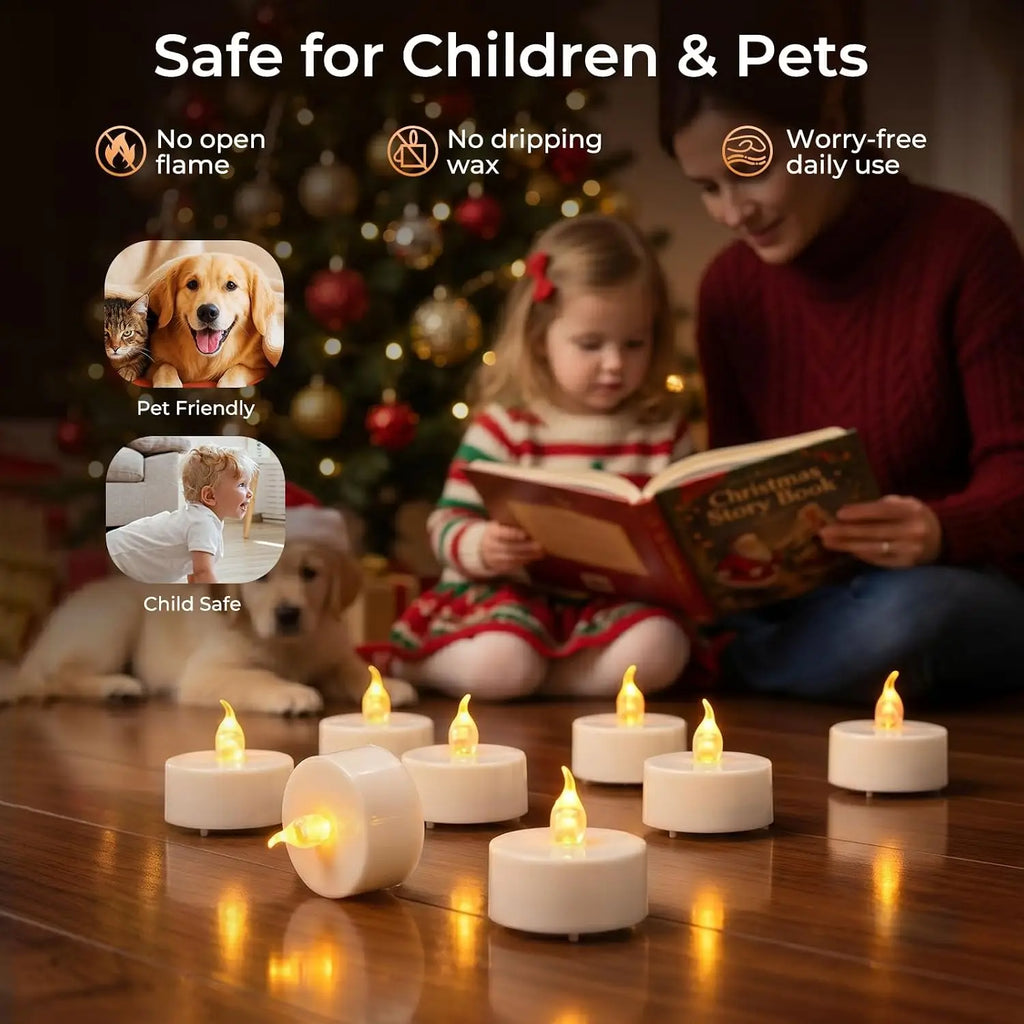 VIBE LED Flameless Tea Lights with Remote | 100+ Hr Battery Life