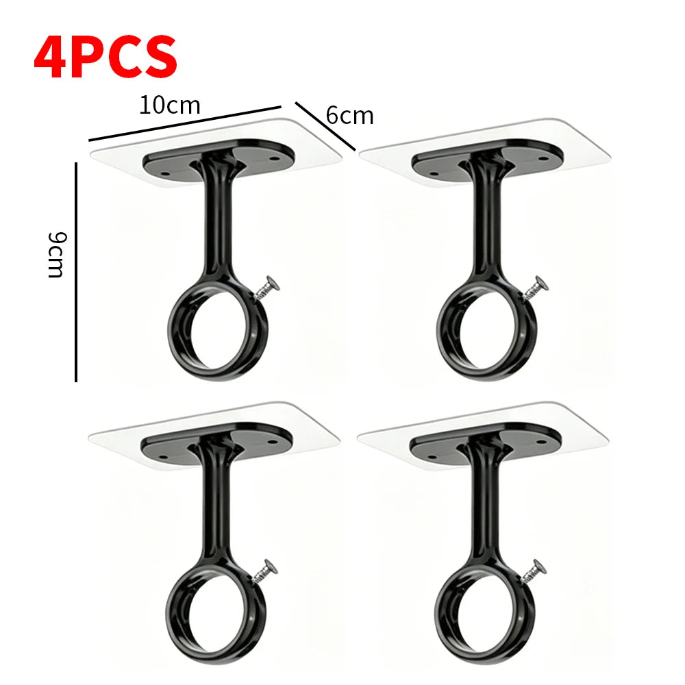 No-Drill Self Adhesive Curtain Rod Brackets – Wall & Ceiling