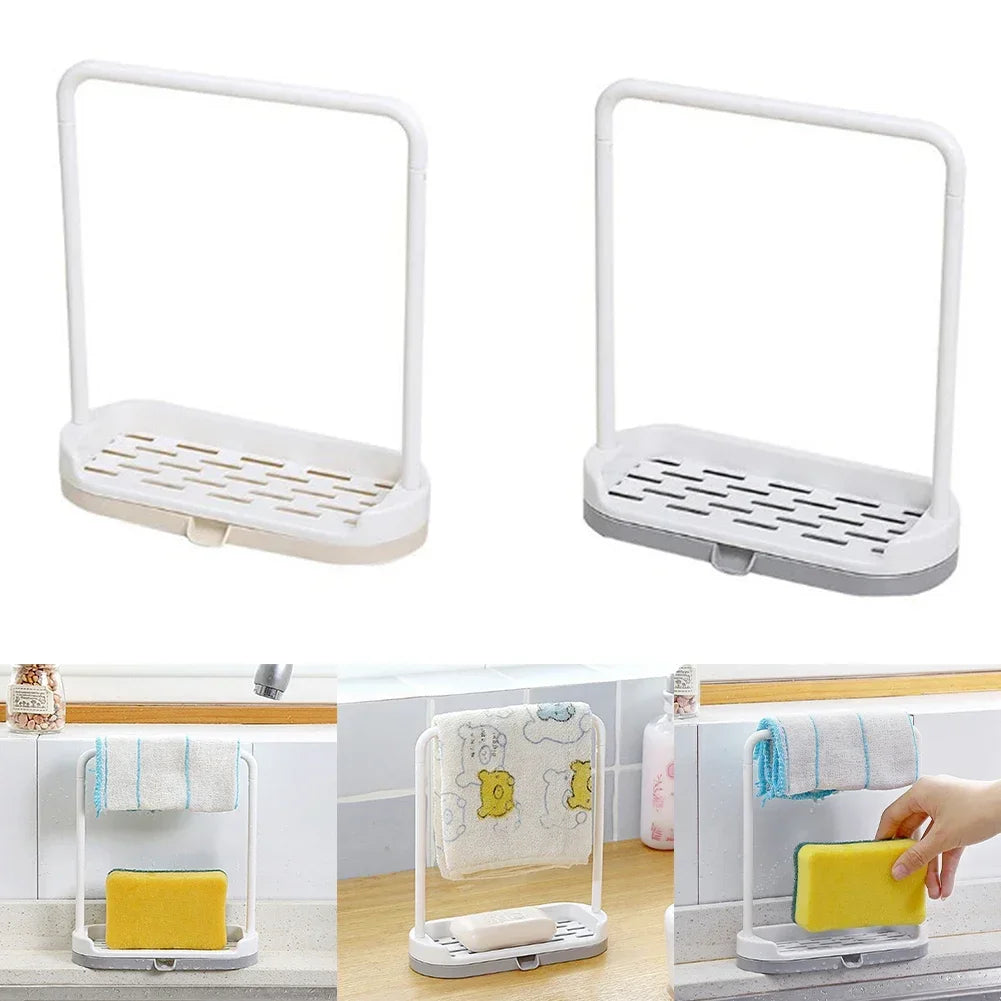Kitchen Sink Organizer – Sponge Holder, Soap Dish & Towel Rack