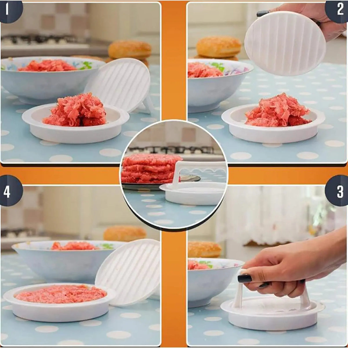 Hamburger Patty Press – Non-Stick Burger Mold for Grill Patties