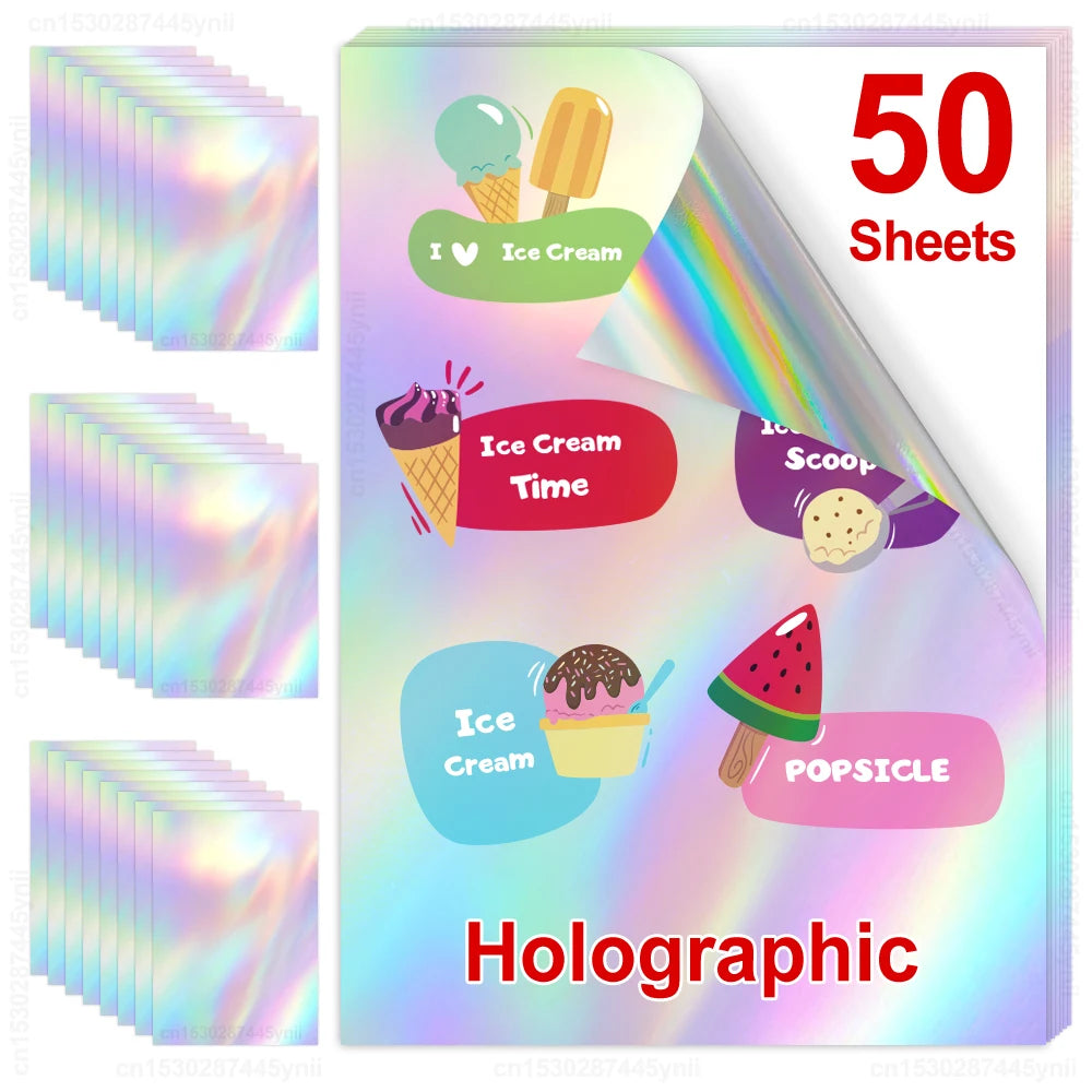 Printable Vinyl Sticker Paper A4 Self-Adhesive 20/50 Sheets