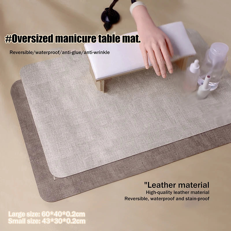 Nail Art Table Mat Foldable Leather Manicure Hand Rest Pad