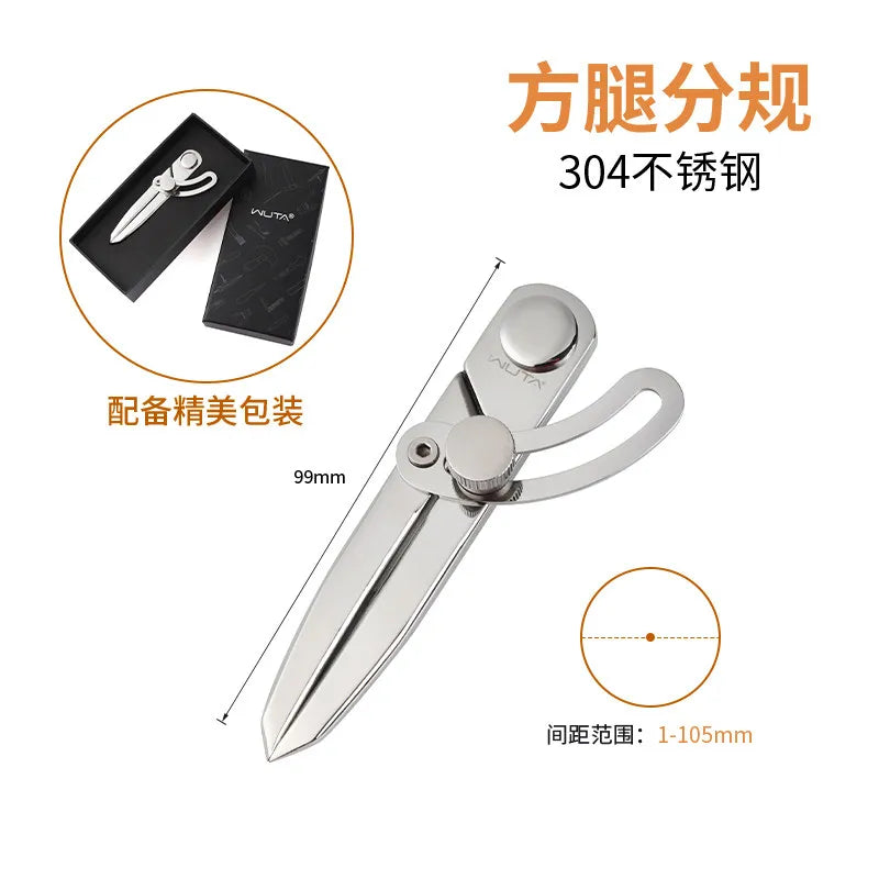 Stainless Steel Adjustable Leather Spacing Gauge & Wing Crimper