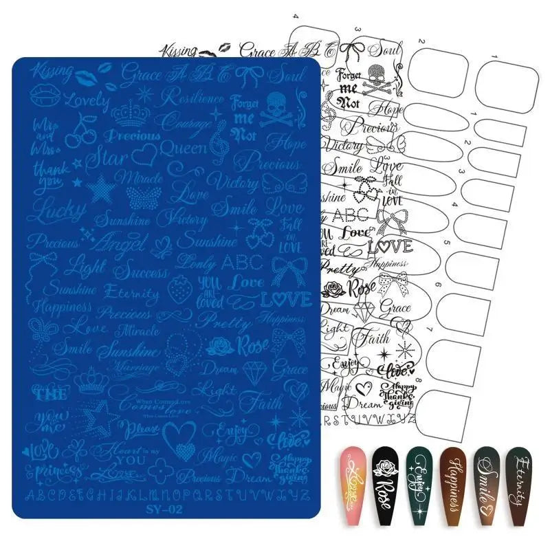 Etched Metal Nail Art Stamping Plate – Floral Lace Bow Decal