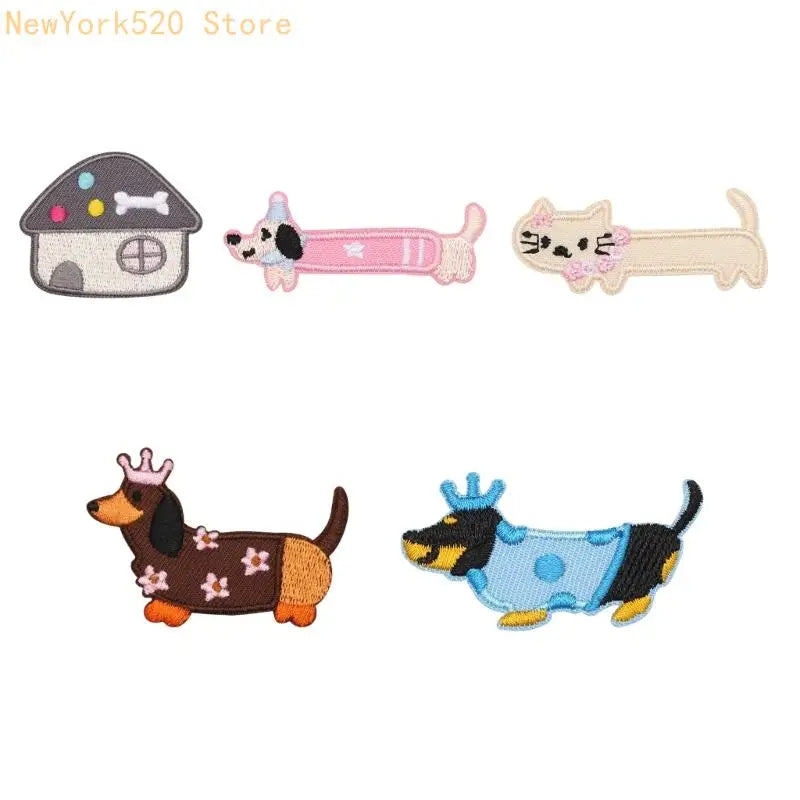 Dog Embroidered Iron-On Patches for Jackets, Bags & Clothes