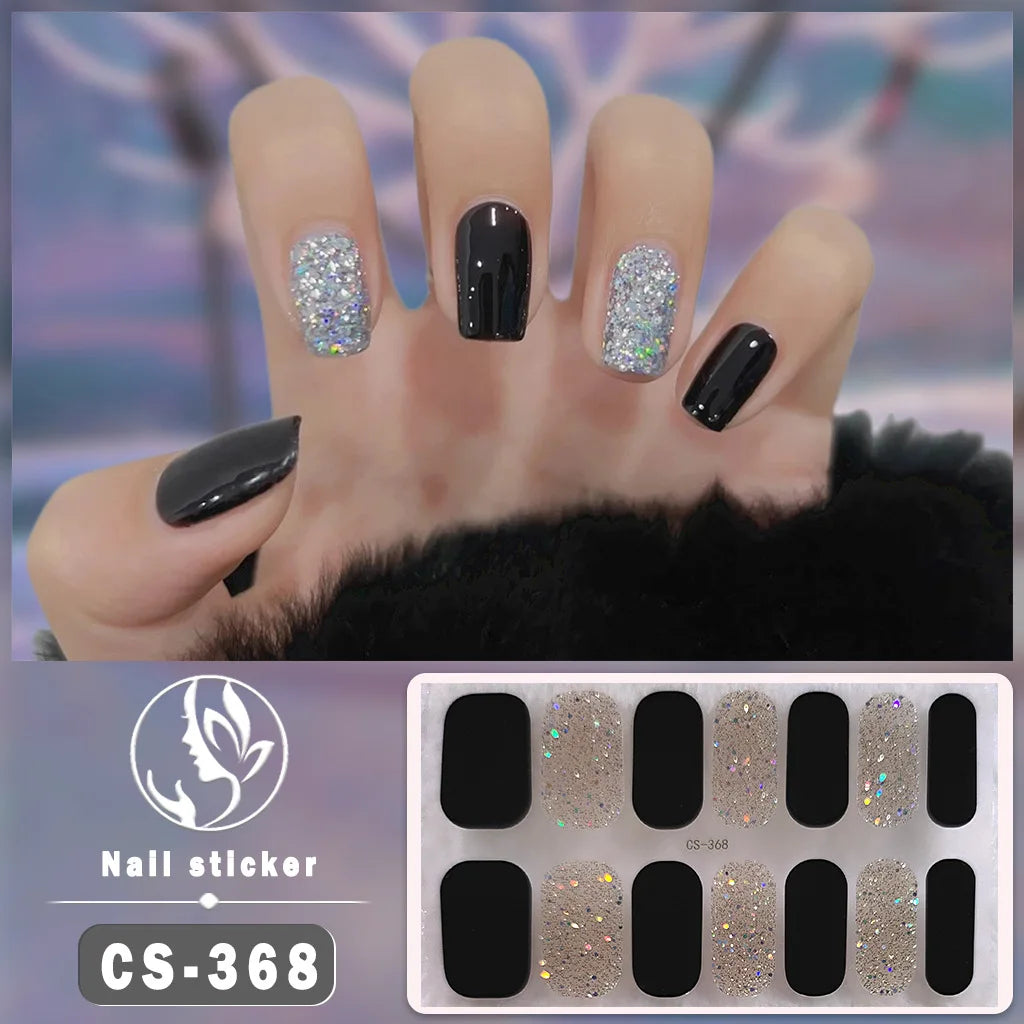Solid Color Self-Adhesive Gel Nail Art Stickers & Decals