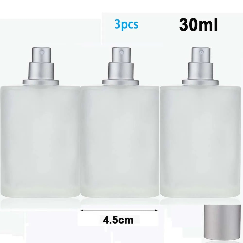 Frosted Square Glass Perfume Atomizer Refillable Spray Bottle 30/50ml