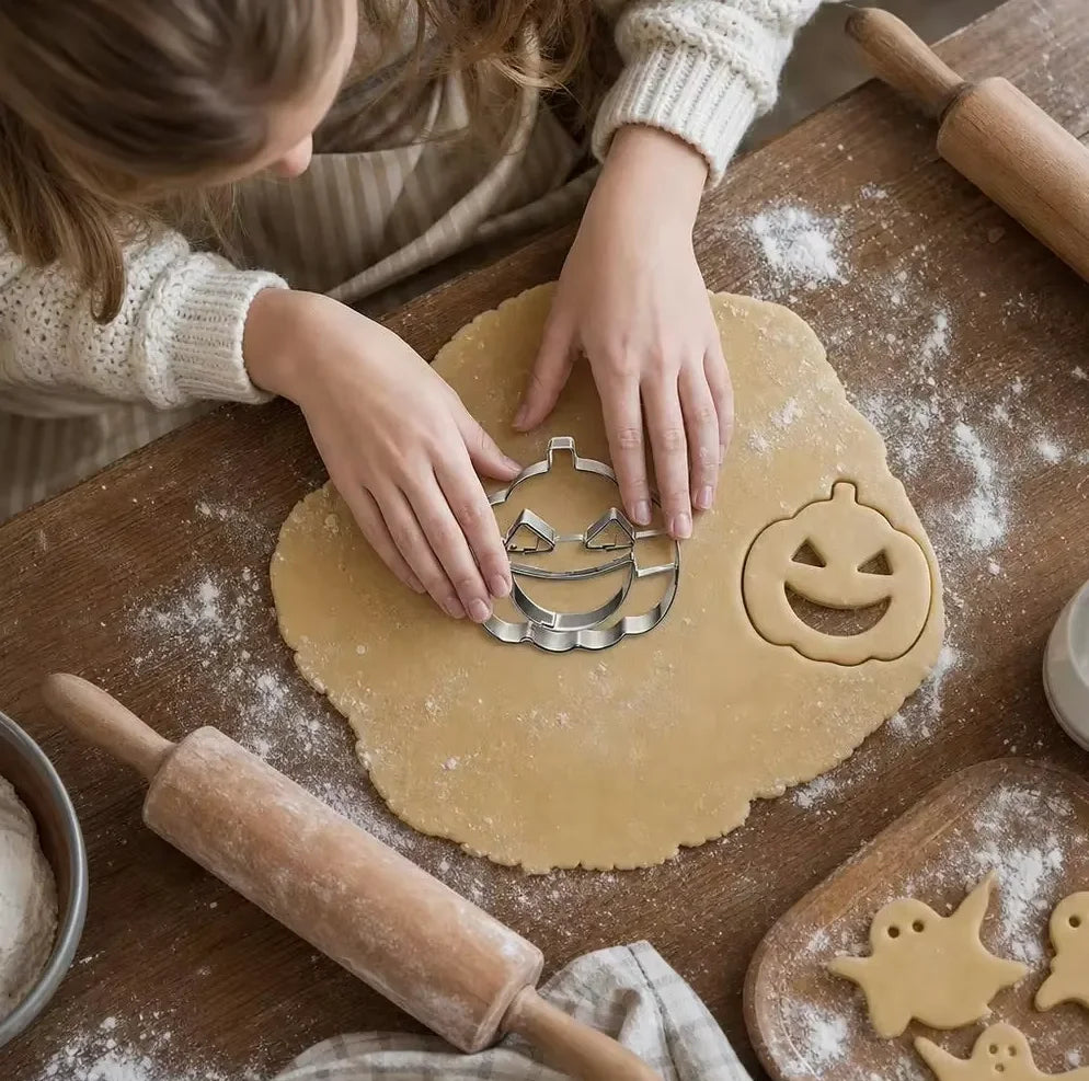 Halloween Cookie Cutter Set – Stainless Steel Pumpkin & Ghost