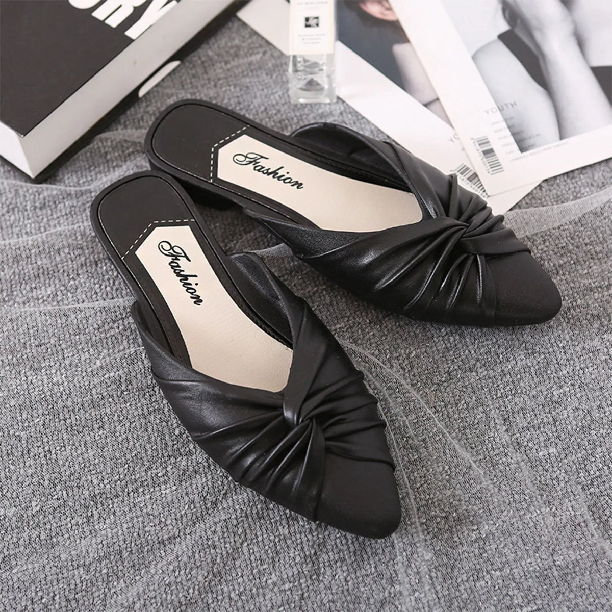 Women's Pointed Toe High Heel Slippers – Korean Style 2025