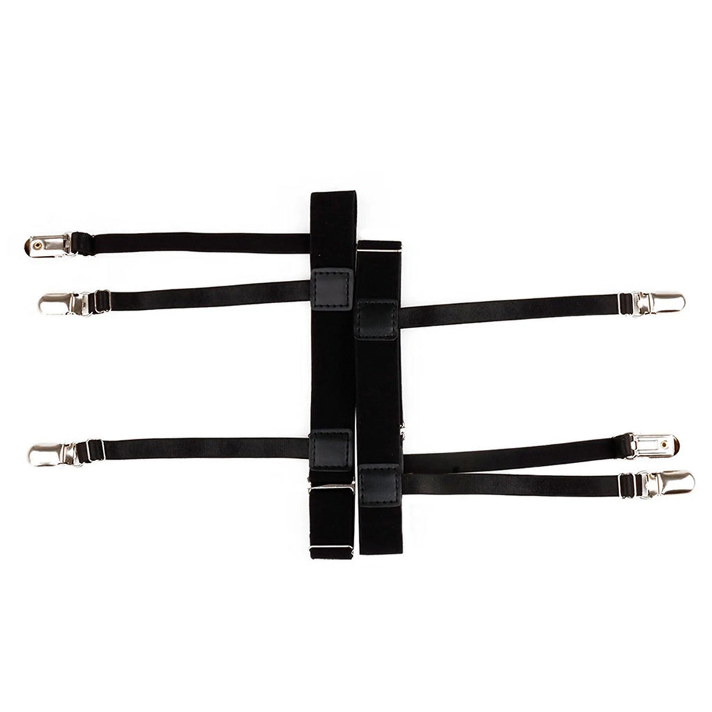 2-Pack Adjustable Shirt Stays with 3 Duckbill Clips – Unisex