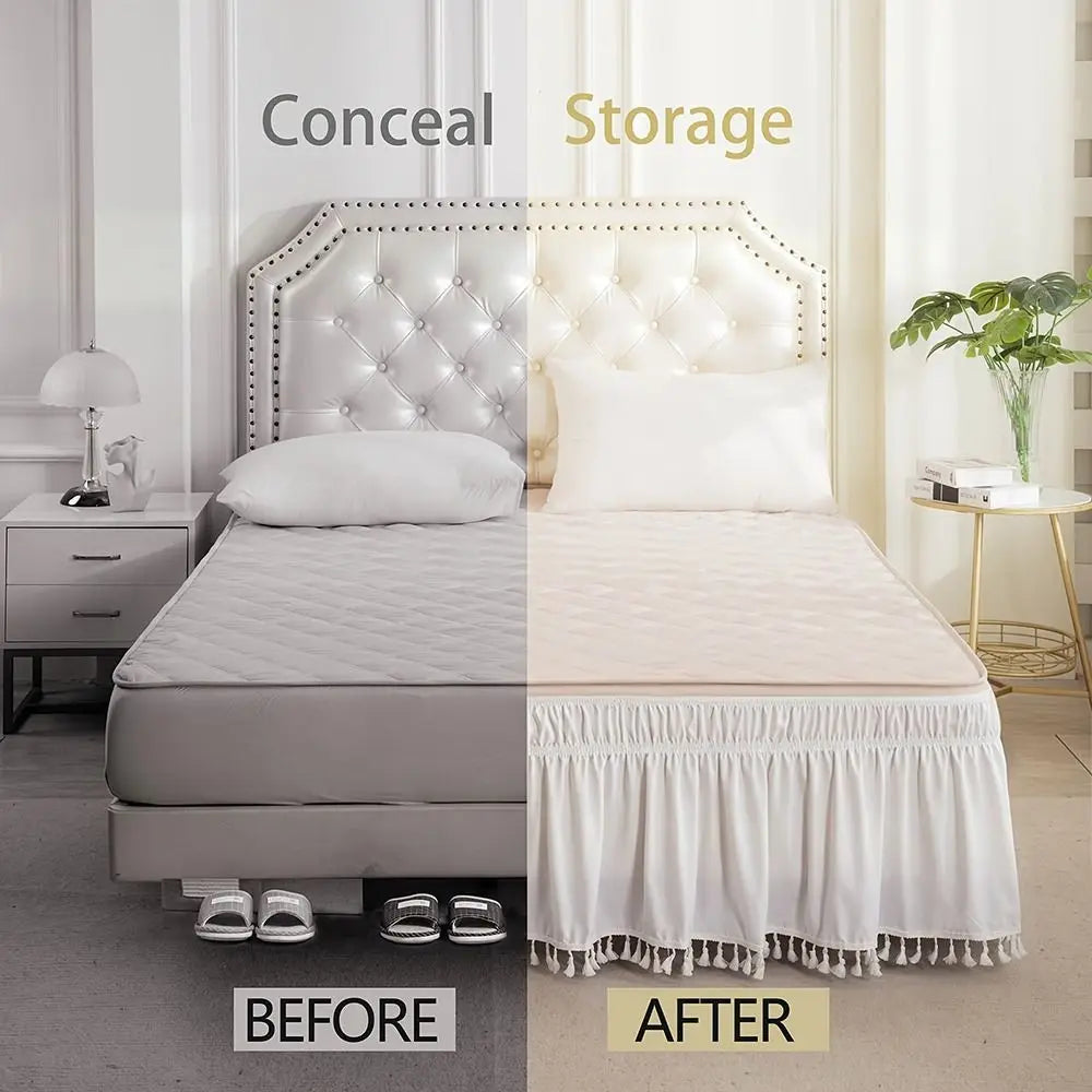 Solid Color Bed Skirt – Fade & Wrinkle Resistant | Queen King