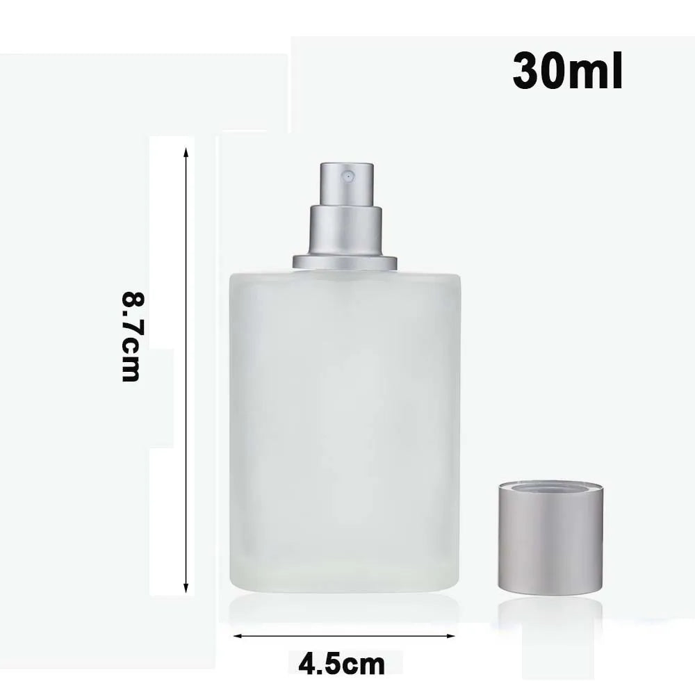 Frosted Square Glass Perfume Atomizer Refillable Spray Bottle 30/50ml