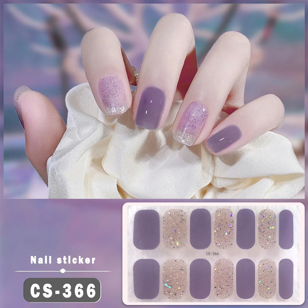 Solid Color Self-Adhesive Gel Nail Art Stickers & Decals