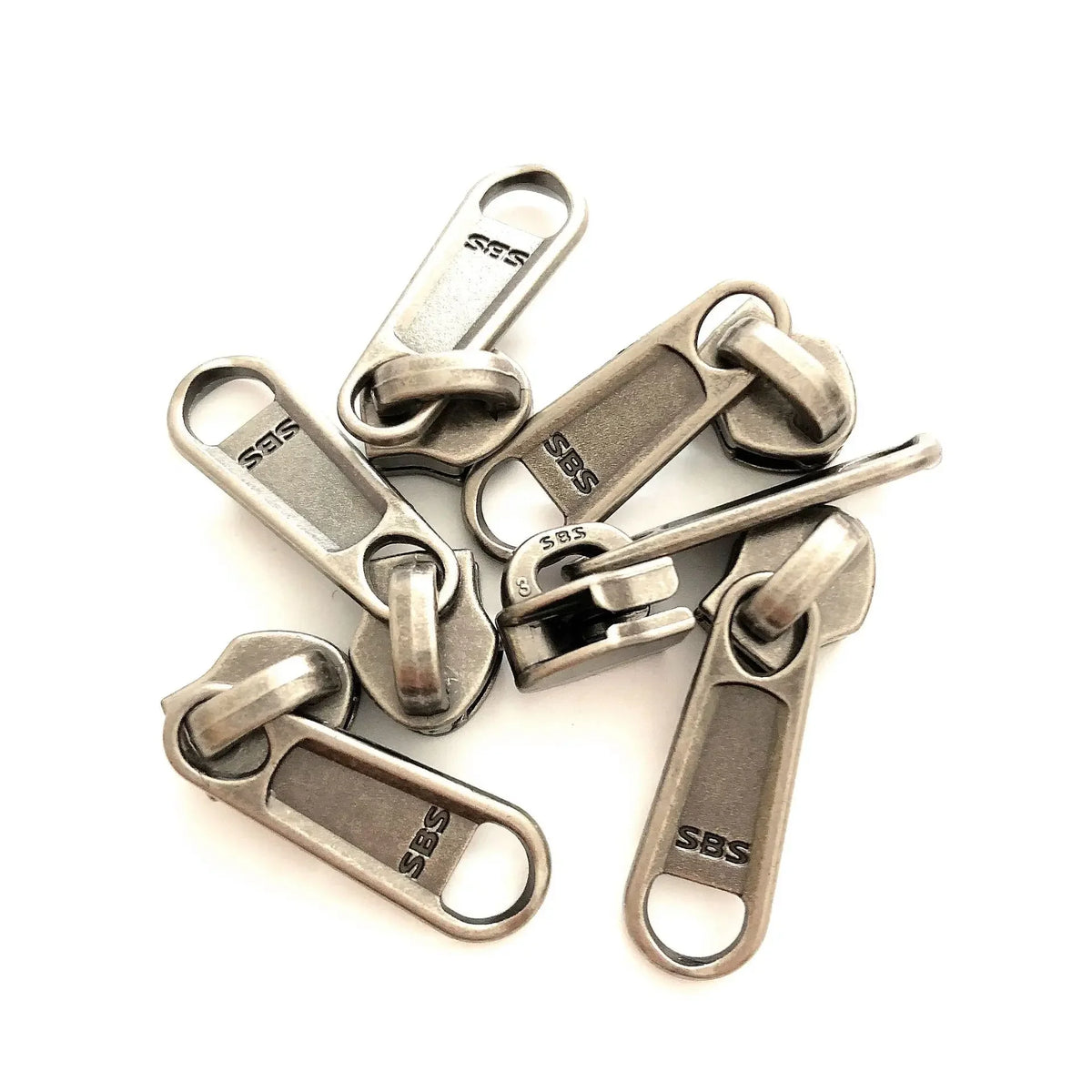 SBS Zinc Alloy Zipper Sliders #3 #5 #8 #10 – 6-Piece Set