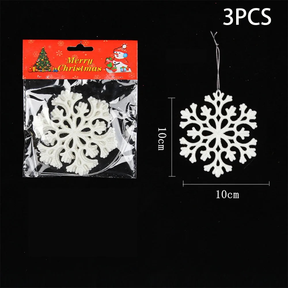 3D Acrylic Ice White Snowflake Christmas Ornaments – Set of 3