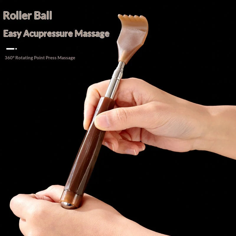 Extendable Back Scratcher Telescopic Massager with Roller Ball
