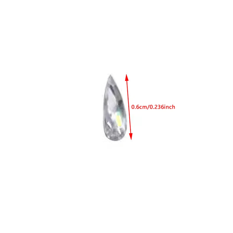 100Pcs Horse Eye Zircon Nail Rhinestones Clear 3D Flatback Gems
