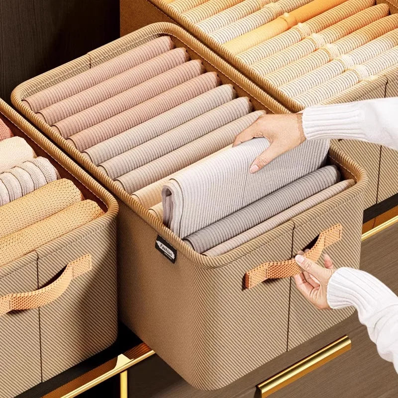 Foldable Clothes Storage Box – Stackable Wardrobe Organizer