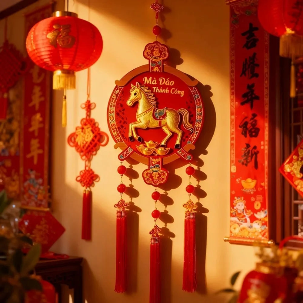 Chinese New Year Hanging – Gold Foil Tassel Ornament