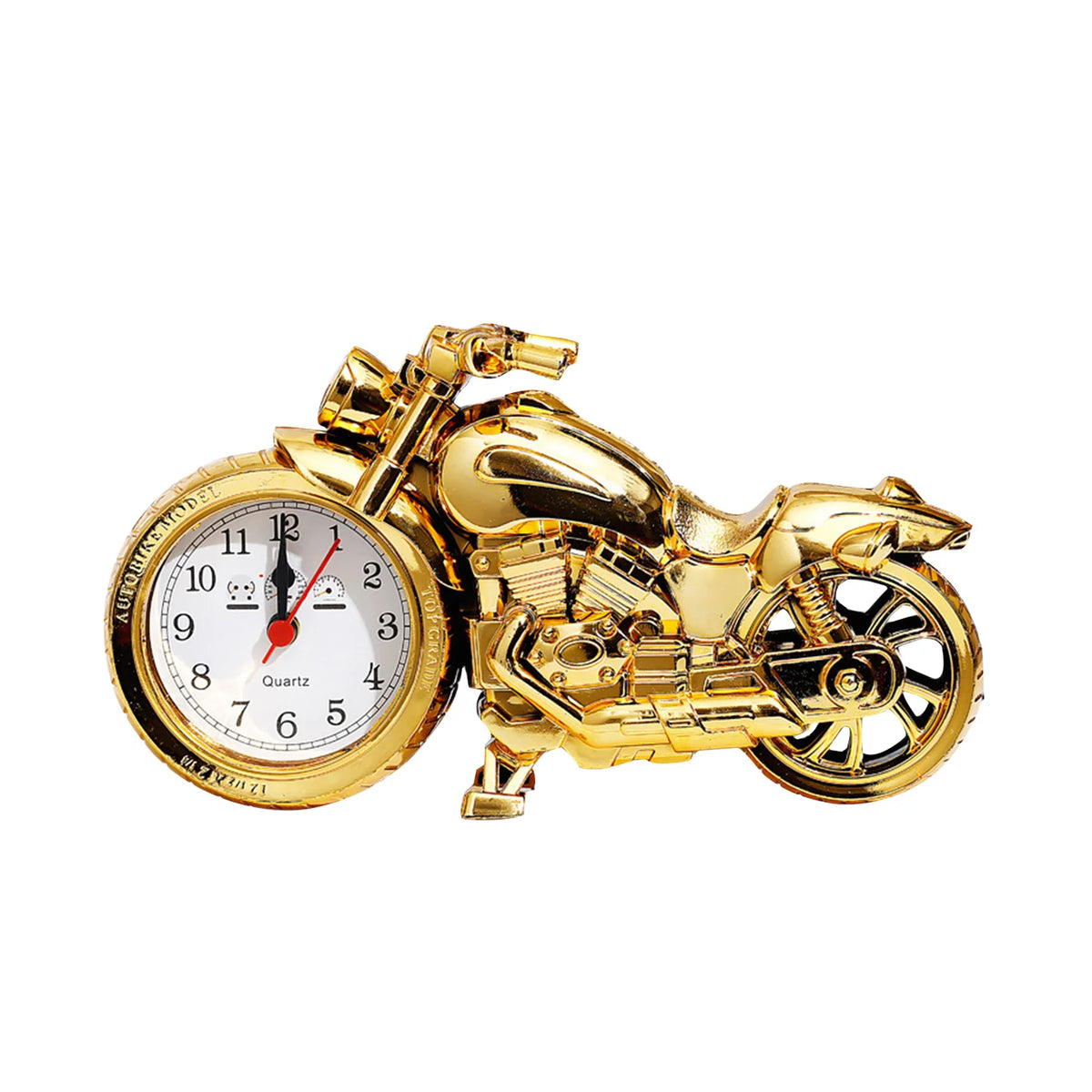 Retro Motorcycle Alarm Clock – Battery Powered Desktop Decor Gift