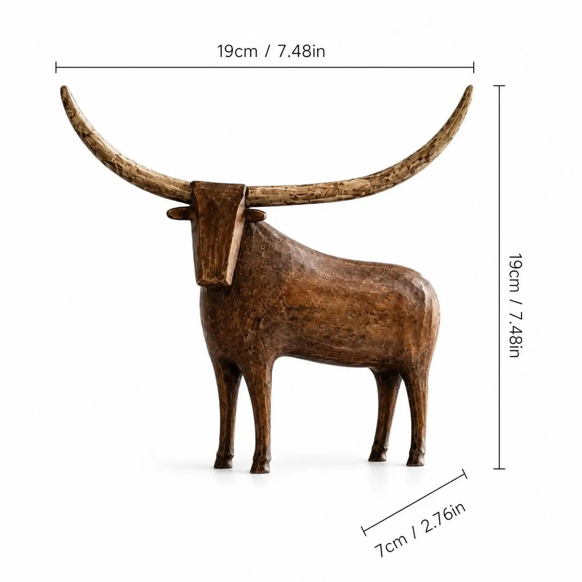 Vintage Cow Statue Sculpture – Western Home Decor