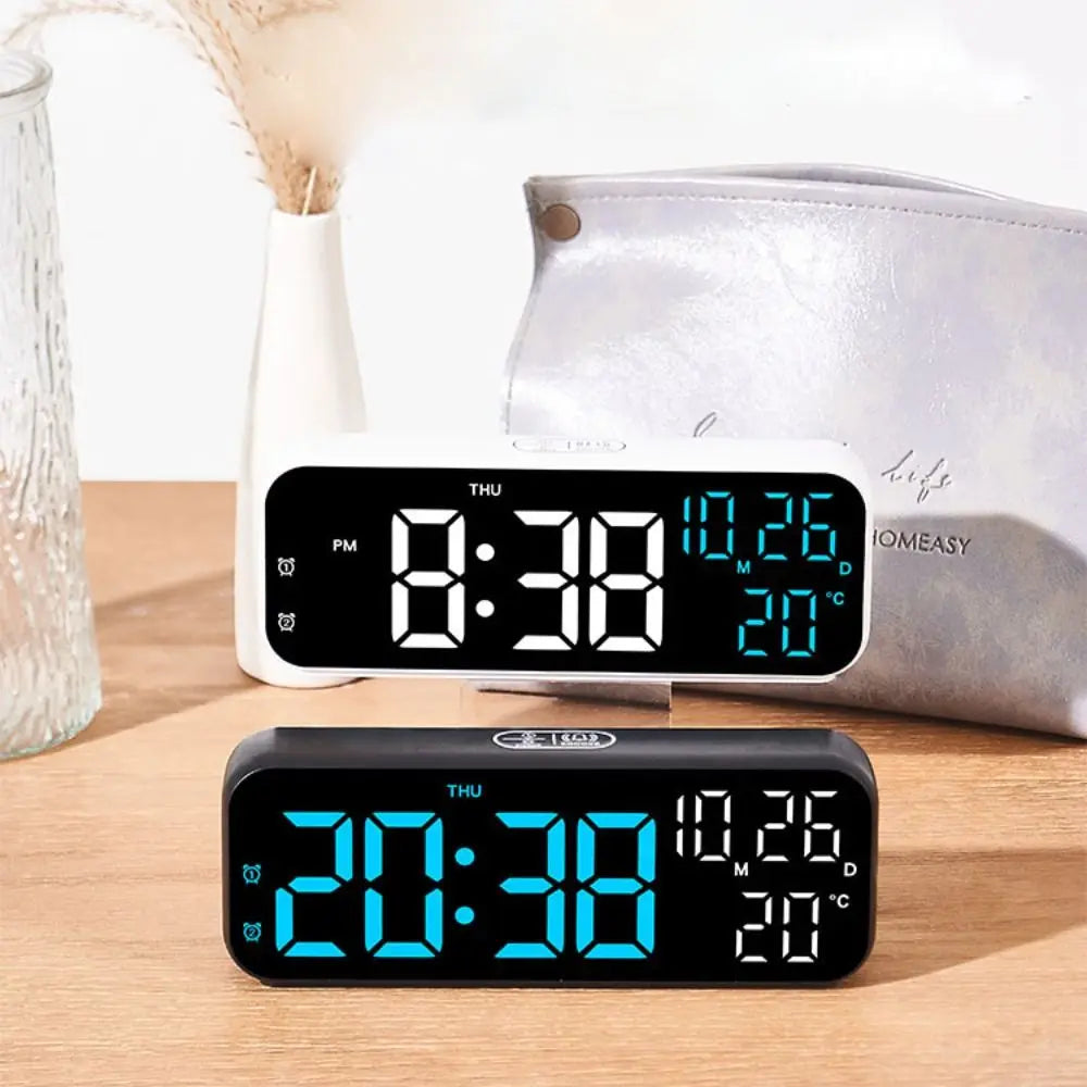 Digital LED Table Clock – Temperature, Date & Voice Control