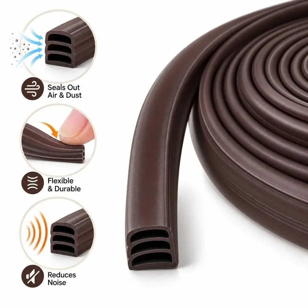 Self-Adhesive Door Seal Strip 6m Rubber Weather Stripping