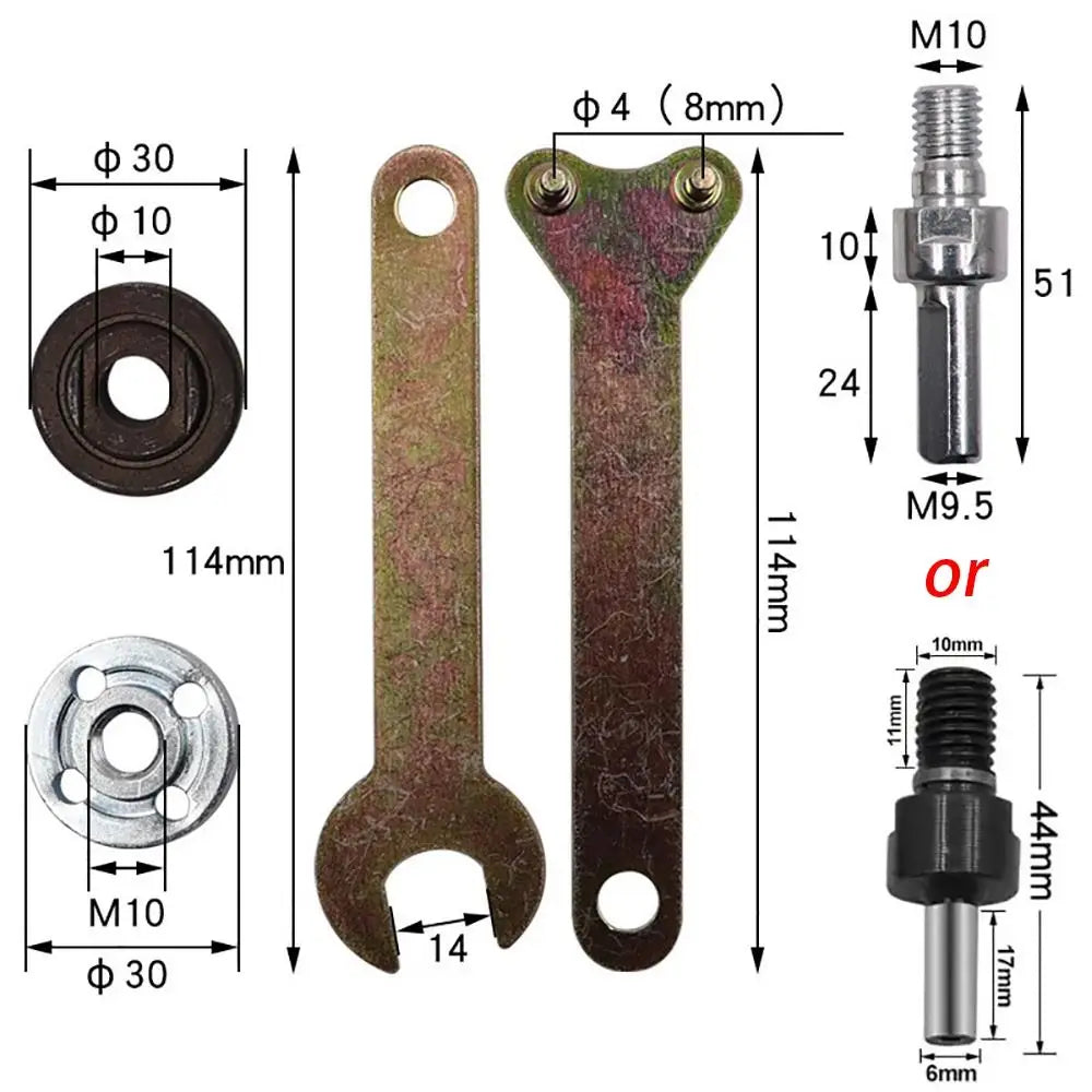 Electric Drill to Angle Grinder Conversion Kit + Wrench