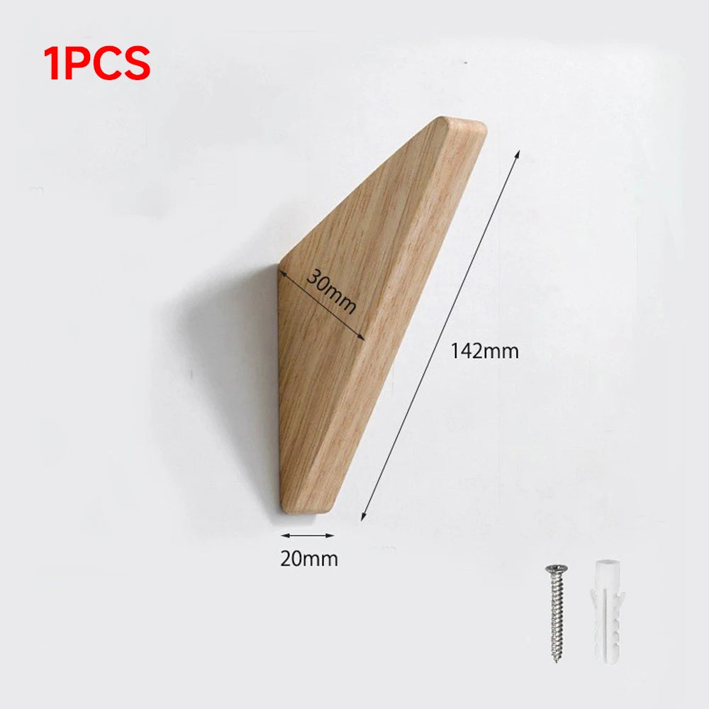 Triangle Wood Wall Hook – Coat, Hat & Key Hanger Rack