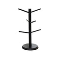 Bamboo Coffee Mug Tree 6 Hooks – Black Countertop Cup Holder
