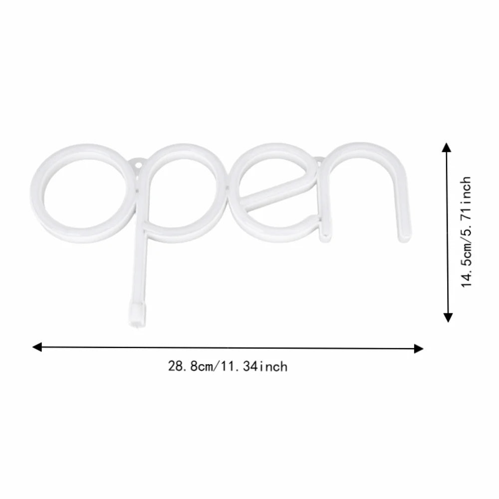 RGB LED Neon Open Sign – USB & Battery Wall Mountable Light