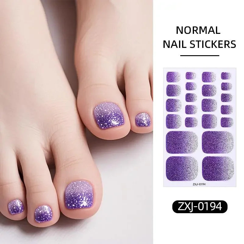 Glitter Self-Adhesive Toe Nail Wraps – Full Cover Shiny Decals