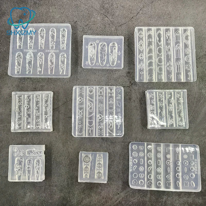 3D Silicone Nail Art Mold – UV Gel Stamping Stencil DIY