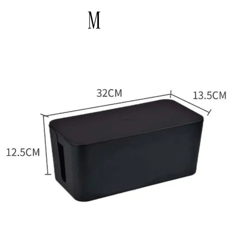 Desktop Cable Storage Box – Dustproof Power Strip Organizer