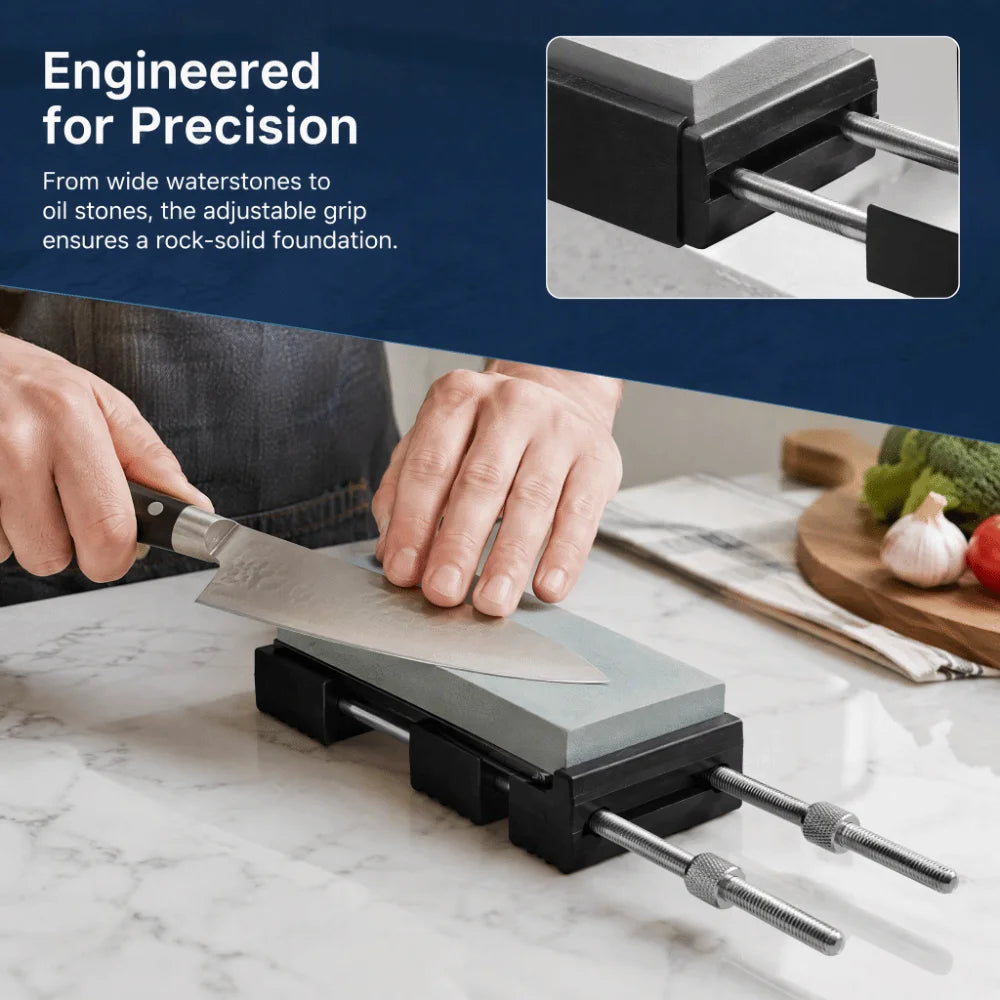 Adjustable Sharpening Stone Holder – Non-Slip Steel Stand