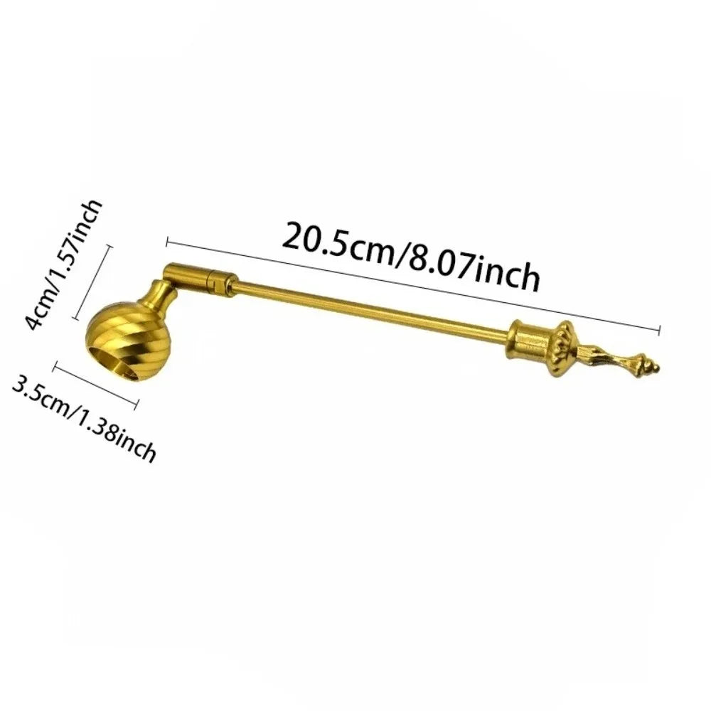 Bell-Shaped Gold Metal Candle Snuffer – Long Handle Elegant