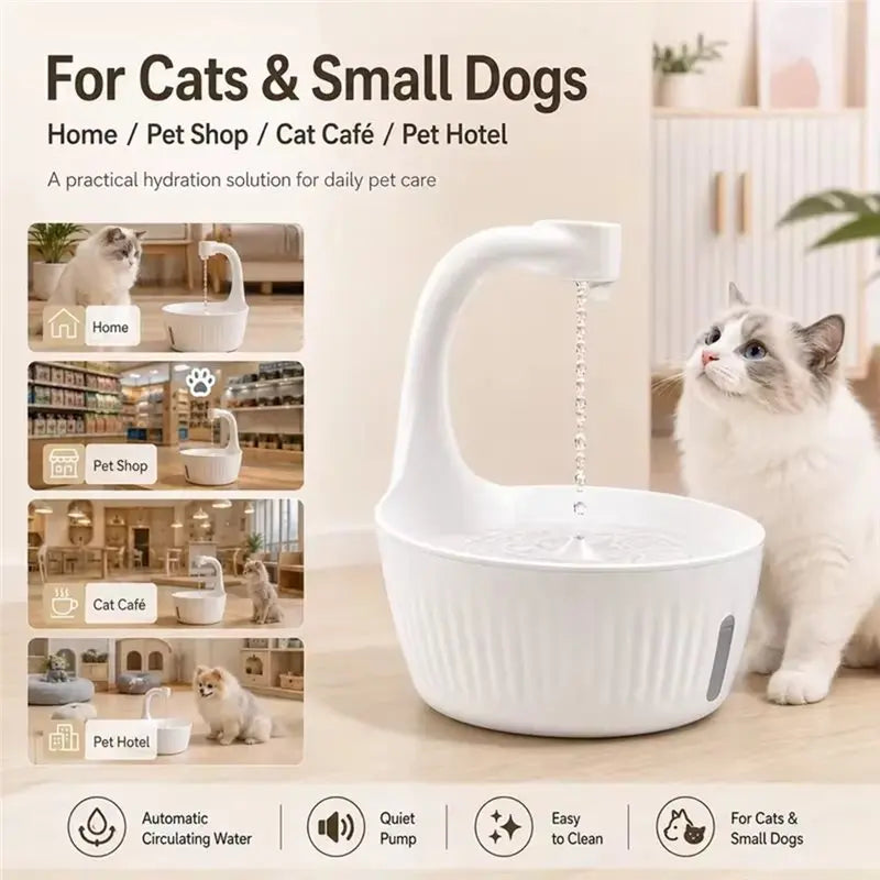 Automatic Cat Water Fountain Anti-Gravity Multi-Layer Filter
