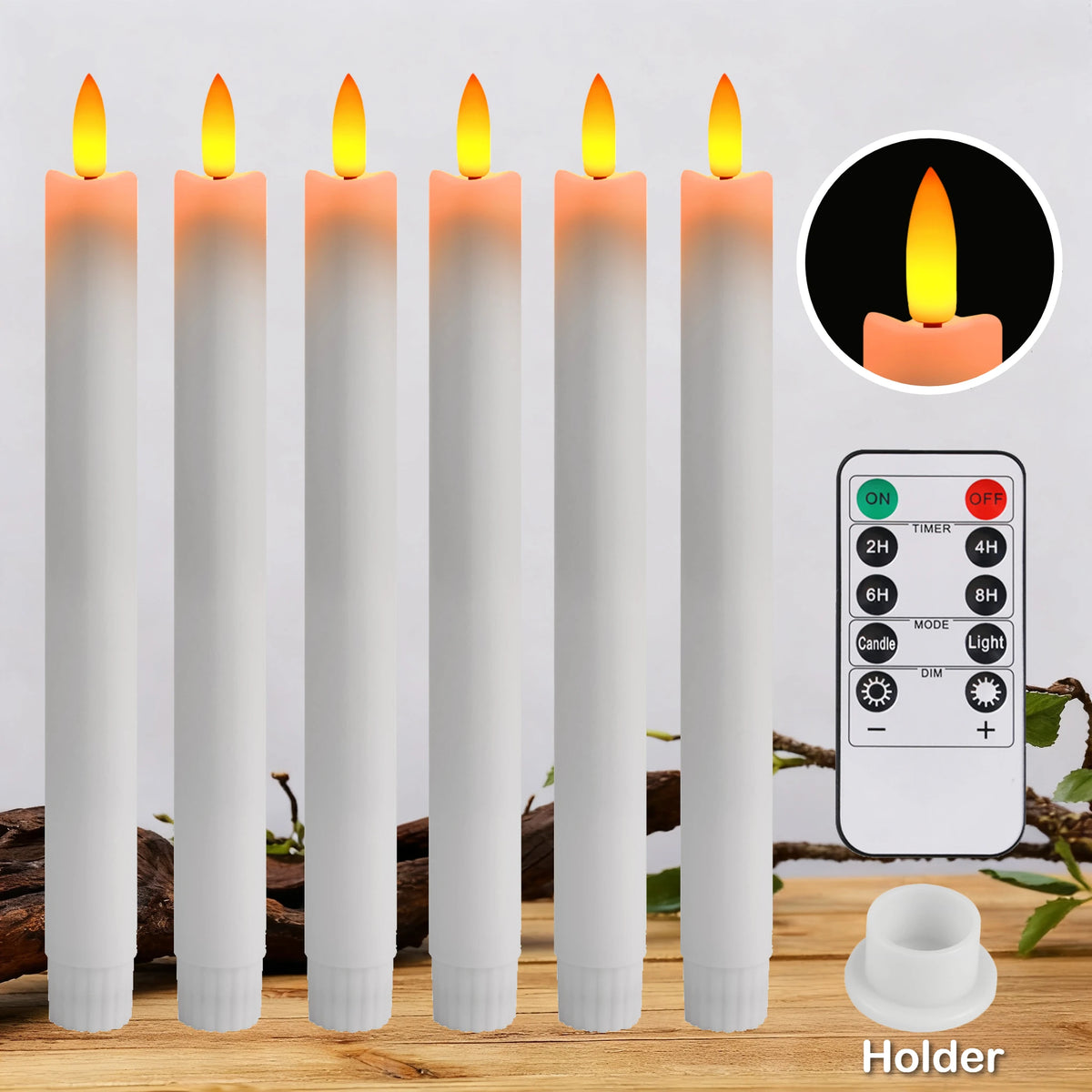 Flameless LED Taper Candles with Remote & Timer | Battery Operated